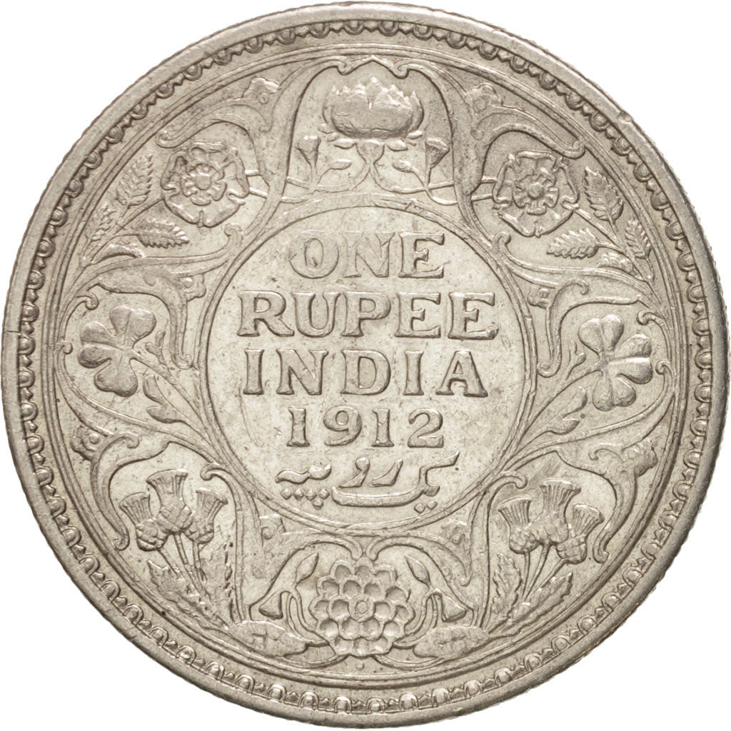 INDIA-BRITISH, George V, Rupee, 1912, VF(30-35), Silver, KM:524