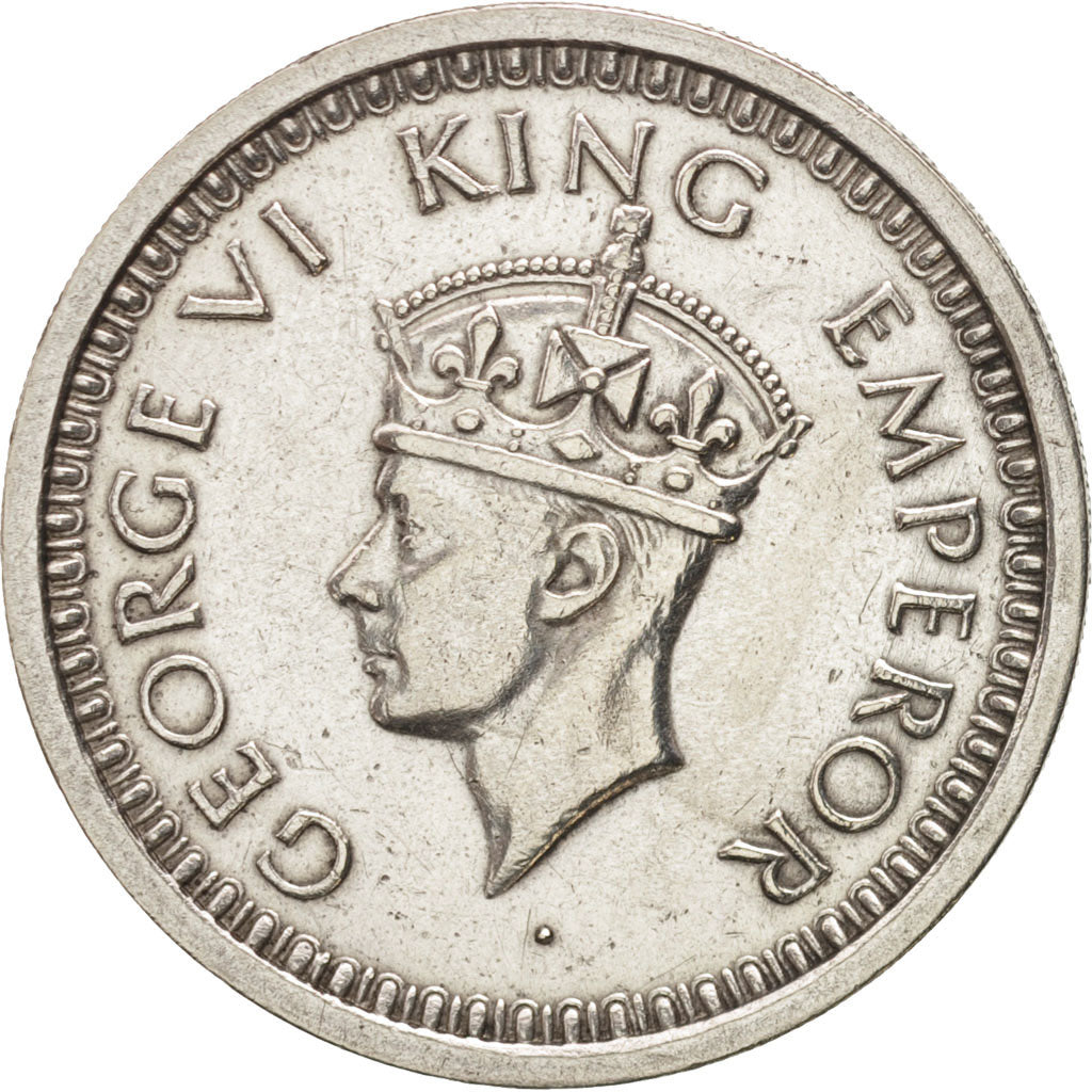INDIA-BRITISH, George VI, Rupee, 1945, AU(50-53), Silver, KM:557.1