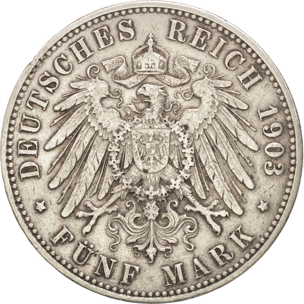 Deutsch Staaten, PRUSSIA, Wilhelm II, 5 Mark, 1903, Berlin, SS, Silber, KM:523