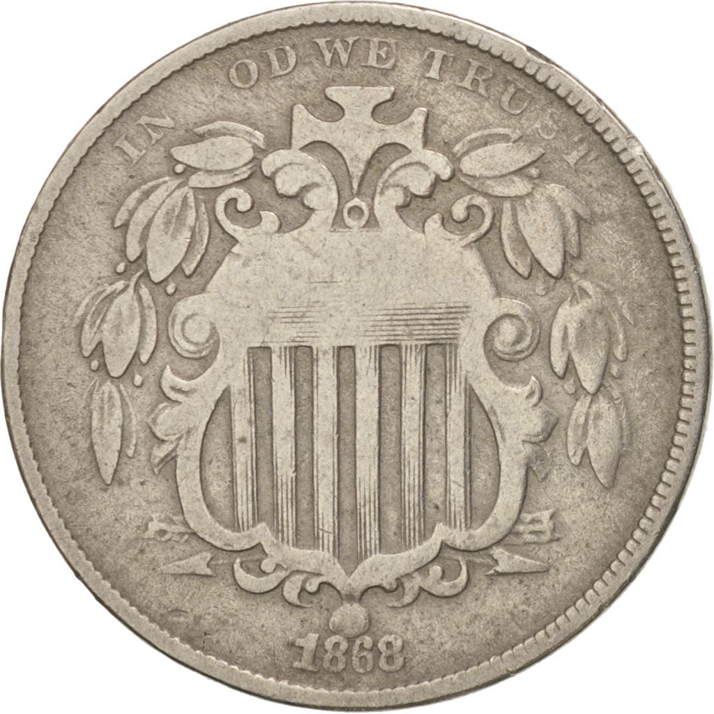 Vereinigte Staaten, Shield Nickel, 5 Cents, 1868, U.S. Mint, Philadelphia, S