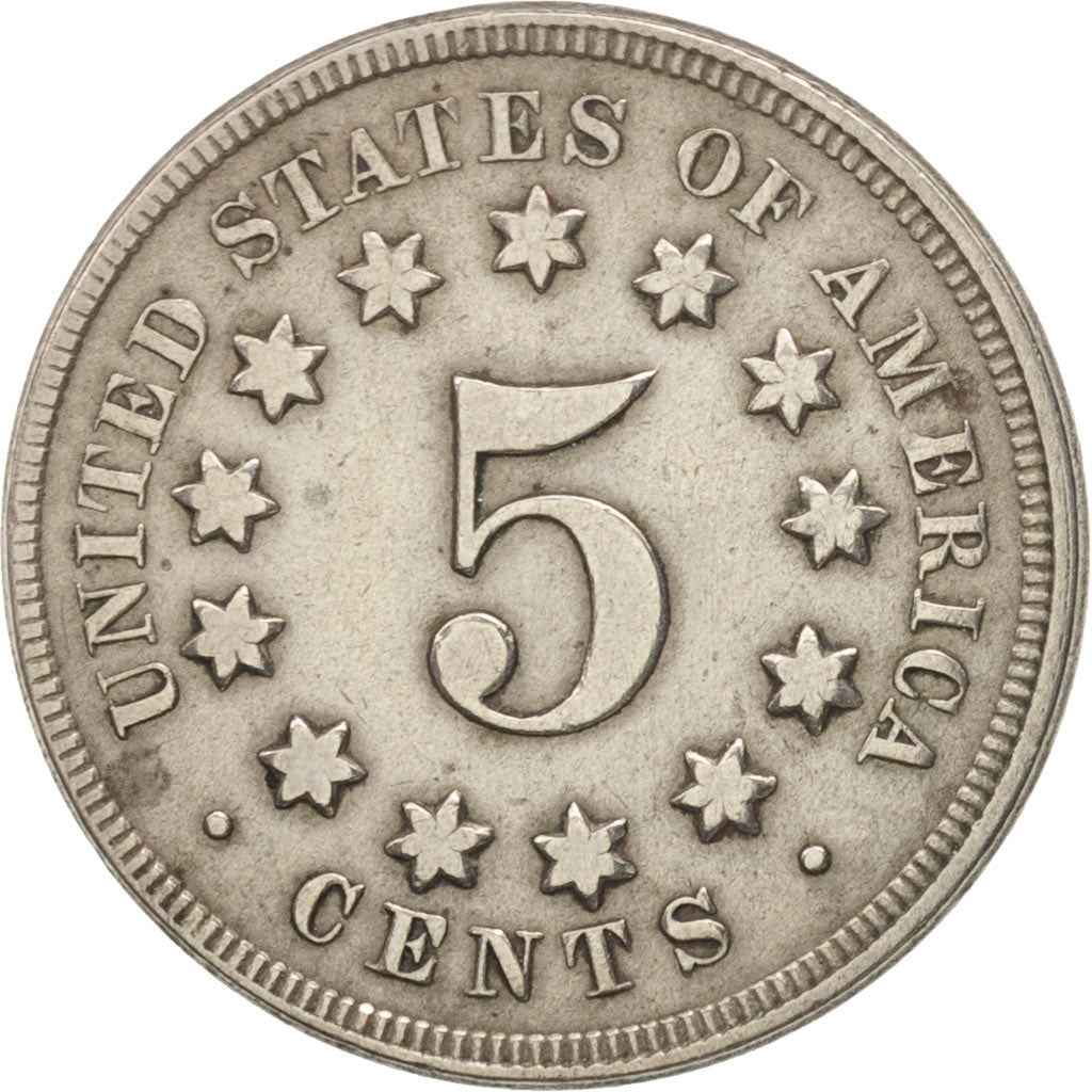 United States, Shield Nickel, 5 Cents, 1867, U.S. Mint, Philadelphia, EF(40-45)