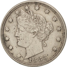 États-Unis, Liberty Nickel, 5 Cents, 1883, U.S. Mint, Philadelphia, TTB