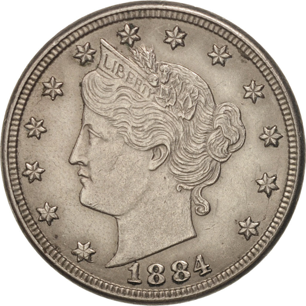 United States, Liberty Nickel, 5 Cents, 1884, U.S. Mint, Philadelphia