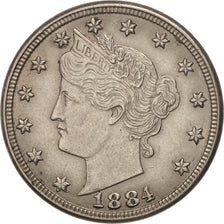 United States, Liberty Nickel, 5 Cents, 1884, U.S. Mint, Philadelphia