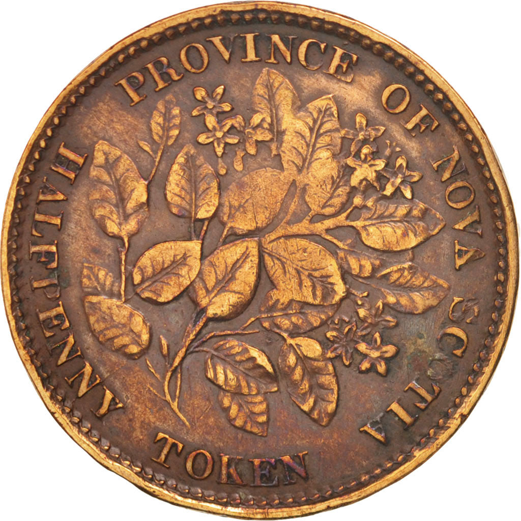 NOVA SCOTIA, Halfpenny Token, 1856, Royal Canadian Mint, Ottawa, VF(20-25)