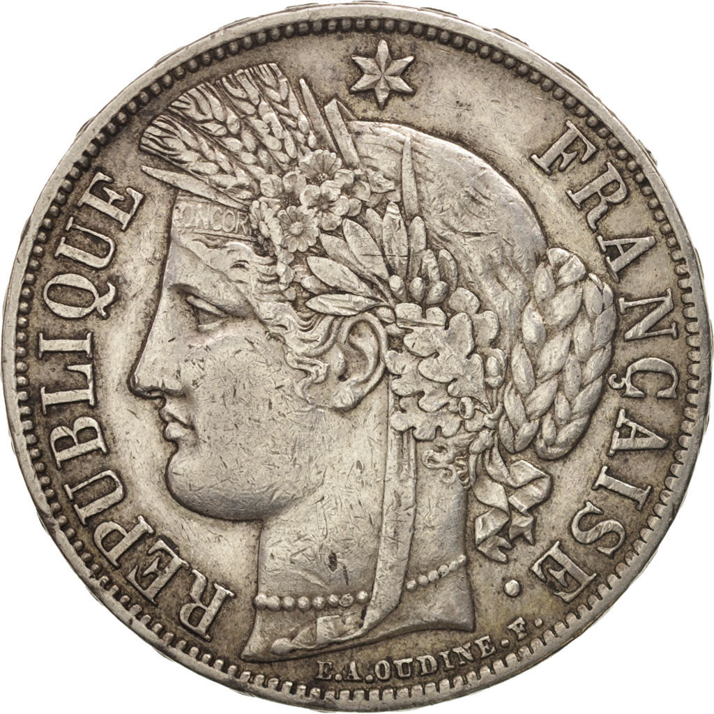 France, Cérès, 5 Francs, 1870, Paris, EF(40-45), Silver, KM:819, Gadoury:743