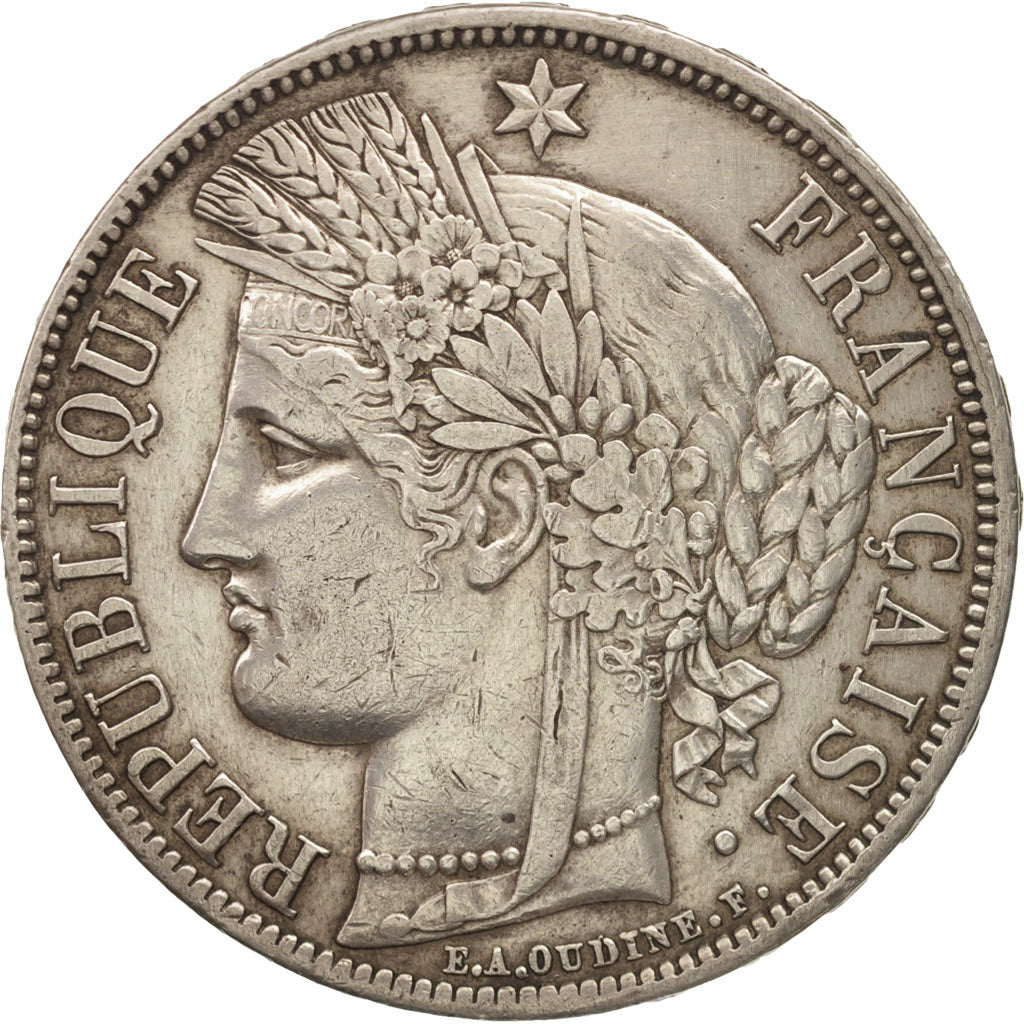 France, Cérès, 5 Francs, 1850, Paris, EF(40-45), Silver, KM:761.1, Gadoury:719