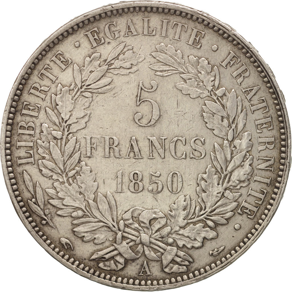 France, Cérès, 5 Francs, 1850, Paris, EF(40-45), Silver, KM:761.1, Gadoury:719