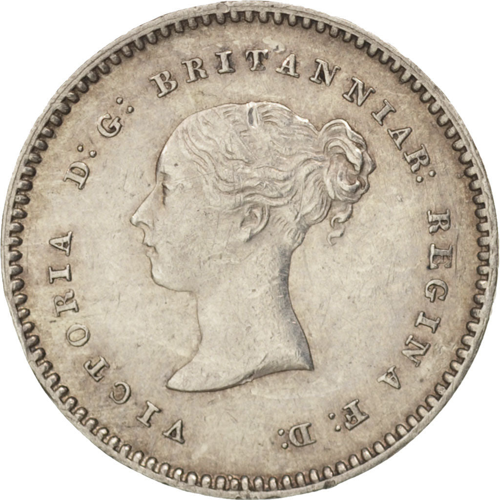 Great Britain, Victoria, 2 Pence, 1845, AU(50-53), Silver, KM:729