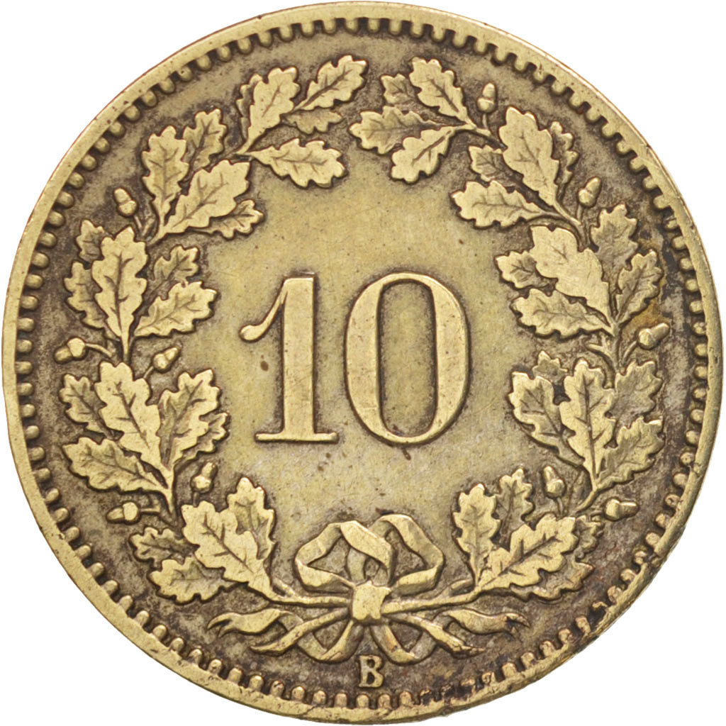 Switzerland, 10 Rappen, 1873, Bern, EF(40-45), Billon, KM:6