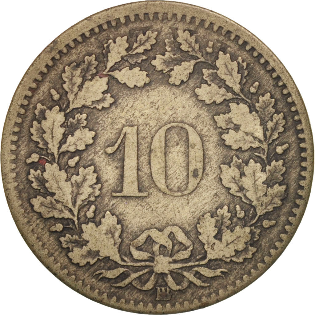 Coin, Switzerland, 10 Rappen, 1850, Strasbourg, VF(20-25), Billon, KM:6