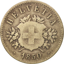 Switzerland, 20 Rappen, 1850, Strasbourg, VF(20-25), Billon, KM:7