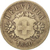 Switzerland, 20 Rappen, 1850, Strasbourg, VF(20-25), Billon, KM:7