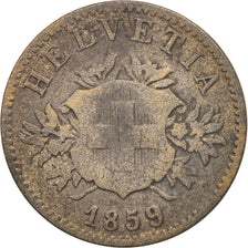 Moneda, Suiza, 20 Rappen, 1859, Bern, BC, Vellón, KM:7