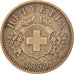 Switzerland, 20 Rappen, 1859, Bern, VF(30-35), Billon, KM:7