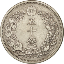 Japon, Mutsuhito, 50 Sen, 1898, TTB, Argent, KM:25