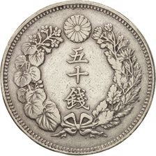 Moneda, Japón, Mutsuhito, 50 Sen, 1906, MBC, Plata, KM:31