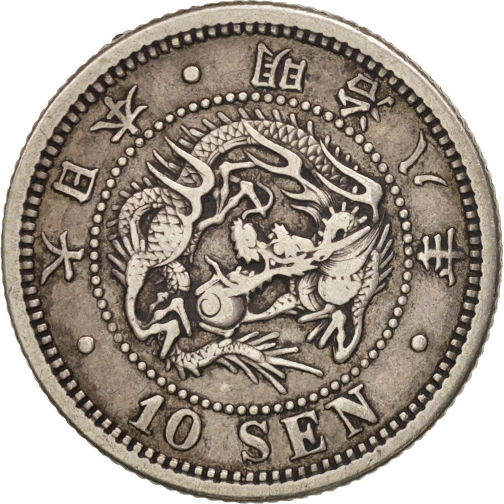Japan, Mutsuhito, 10 Sen, 1875, SS, Silber, KM:23