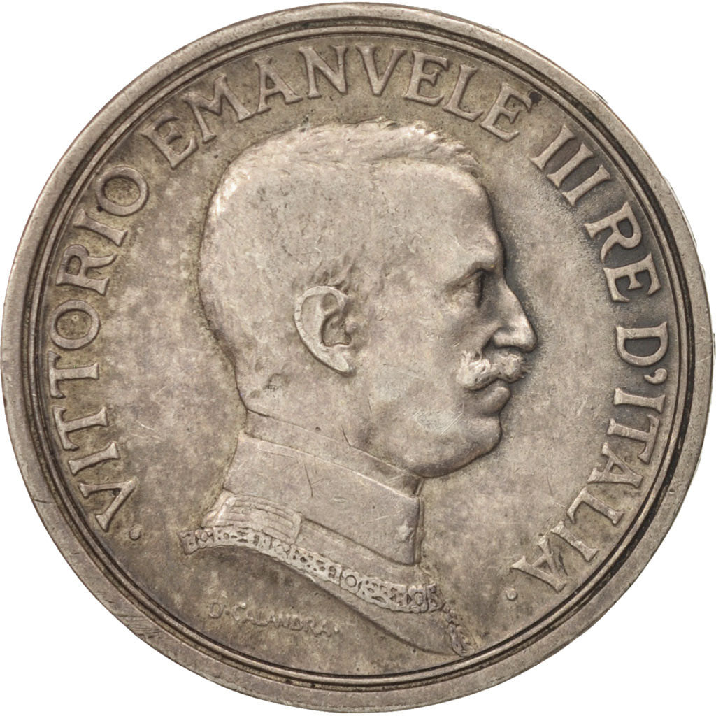 Italy, Vittorio Emanuele III, 2 Lire, 1915, Rome, EF(40-45), Silver, KM:55