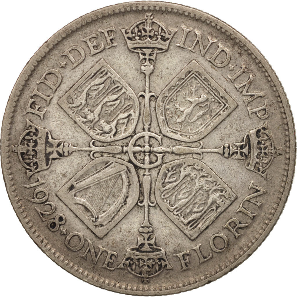 Coin, Great Britain, George V, Florin, Two Shillings, 1928, VF(30-35), Silver
