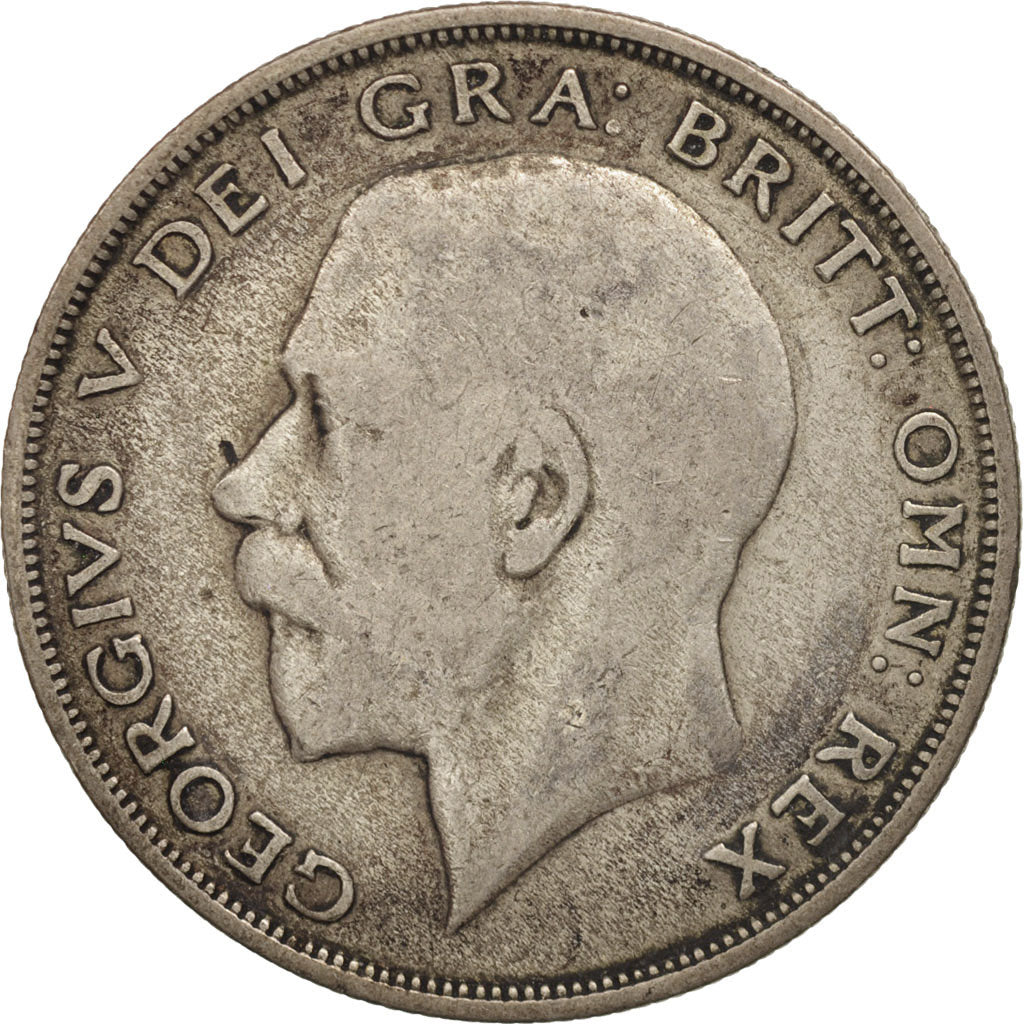 Coin, Great Britain, George V, 1/2 Crown, 1921, F(12-15), Silver, KM:818.1a