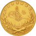 Moneda, Turquía, Muhammad V, 100 Kurush, 1909, Qustantiniyah, MBC, Oro, KM:754