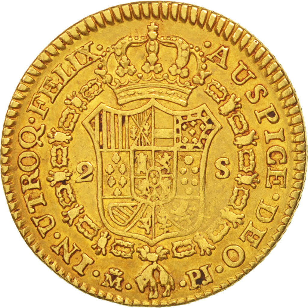 Spagna, Charles III, 2 Escudos, 1780, Madrid, MB+, Oro, KM:417.1