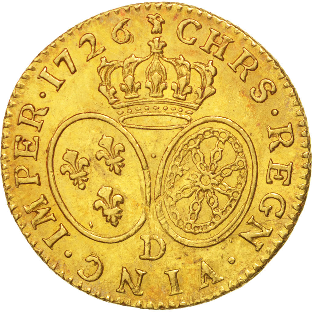 Frankreich, Louis XV, Louis d'or aux lunettes, 1726, Lyon, VZ, Gold, KM:489.6