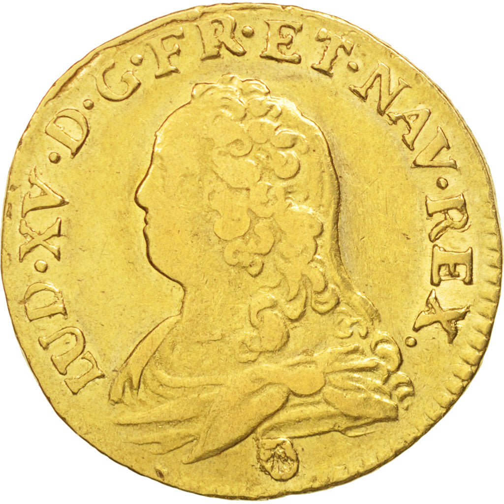 Coin, France, Louis XV, Louis d'or aux lunettes, Louis d'Or, 1727, Perpignan
