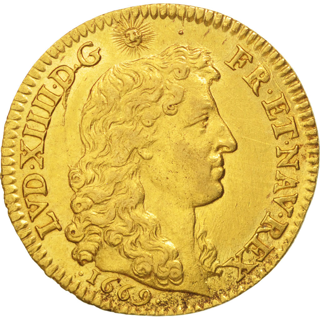 France, Louis XIV, Louis d'or à la tête nue, 1669, Paris, SUP, Or, KM:219.1