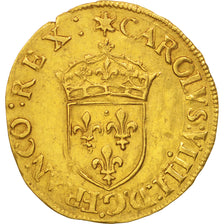 Moneta, Francia, Charles IX, Ecu d'or, 1564, Limoges, BB, Oro, Duplessy:1057