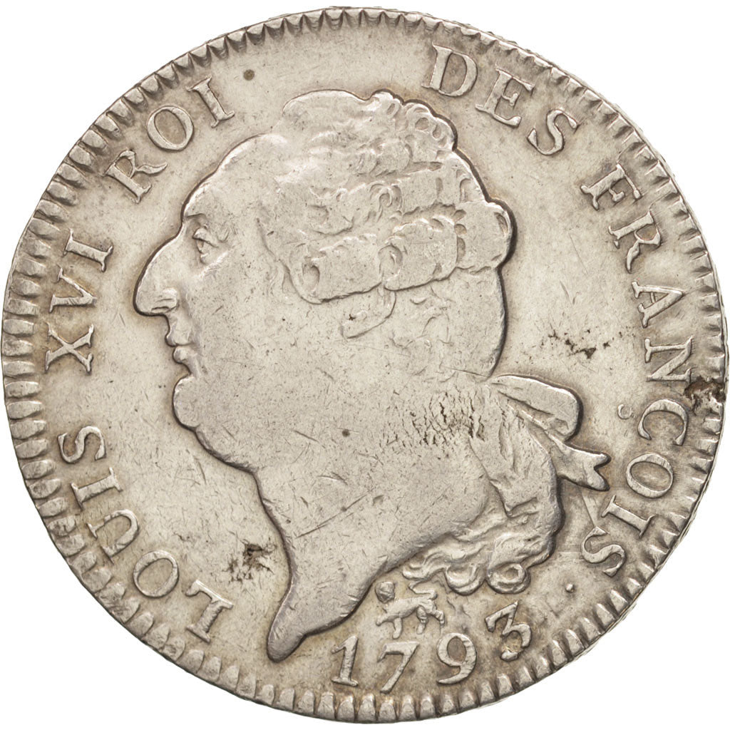France, Écu de 6 livres françois, 1793, Paris, EF(40-45), KM:615.1