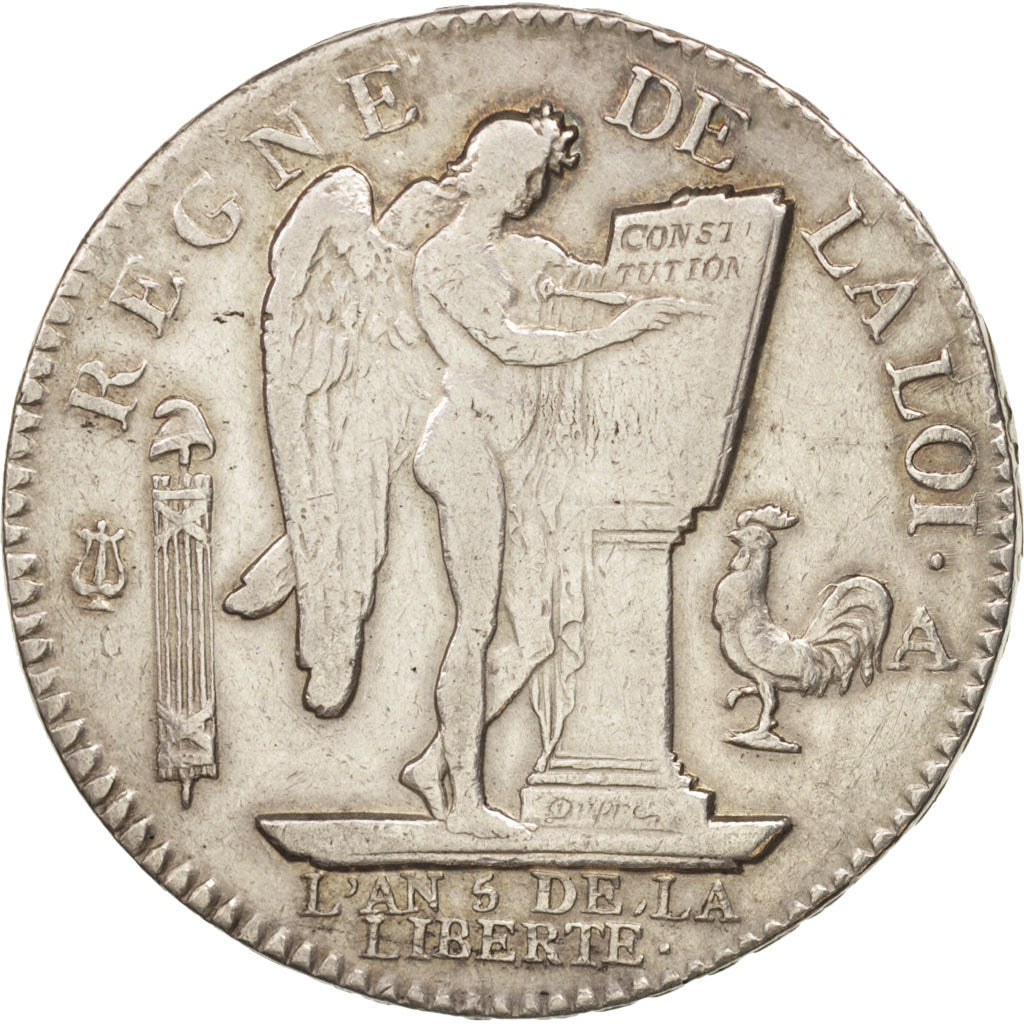 France, Écu de 6 livres françois, 1793, Paris, EF(40-45), KM:615.1