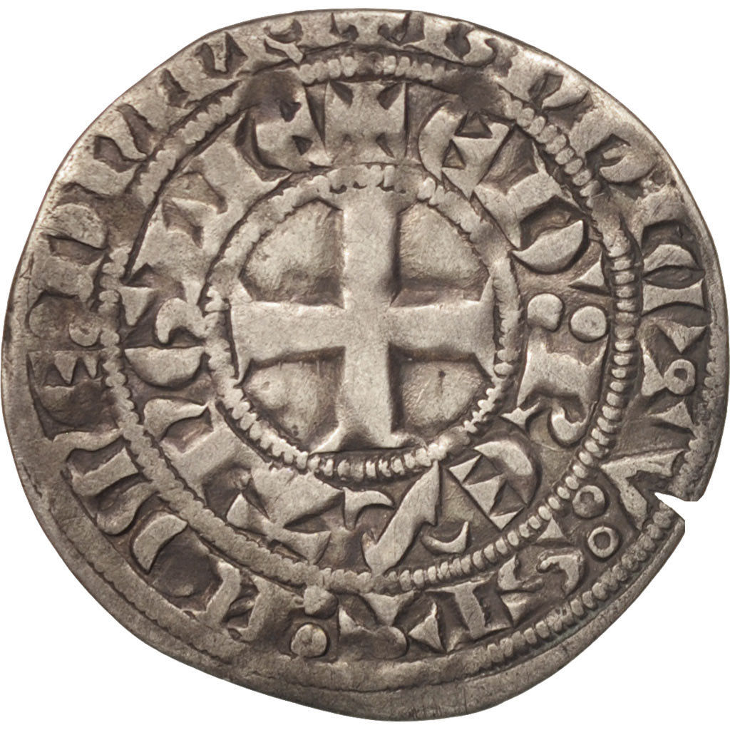 France, Aquitaine, Edouard II, Maille Blanche, TTB, Argent, Boudeau:486