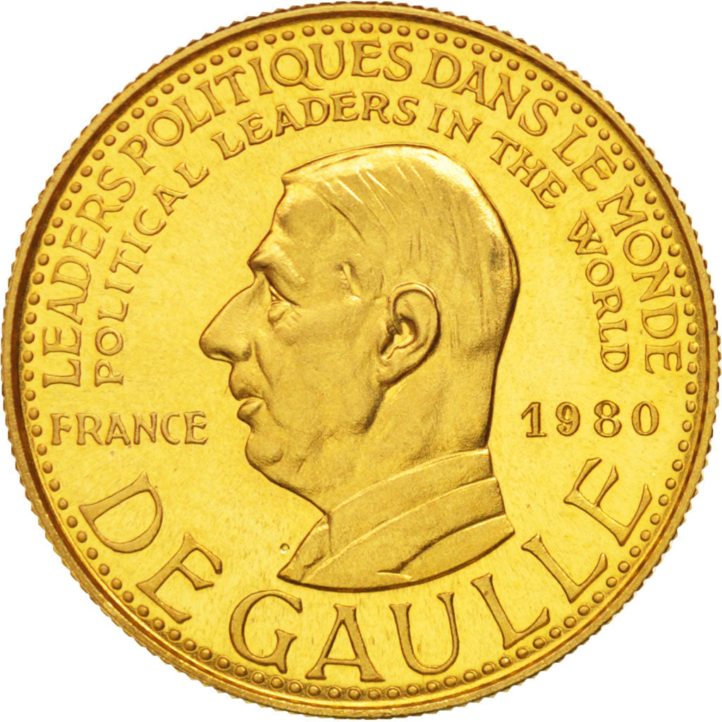 France, Medal, Charles De Gaulle, 1980, FDC, Or