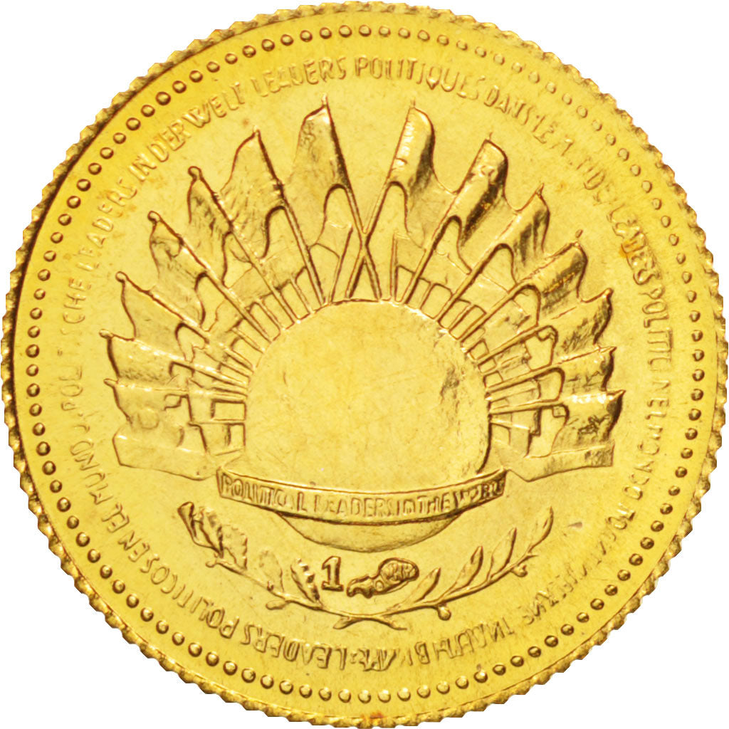 France, Medal, Charles De Gaulle, 1980, MS(65-70), Gold