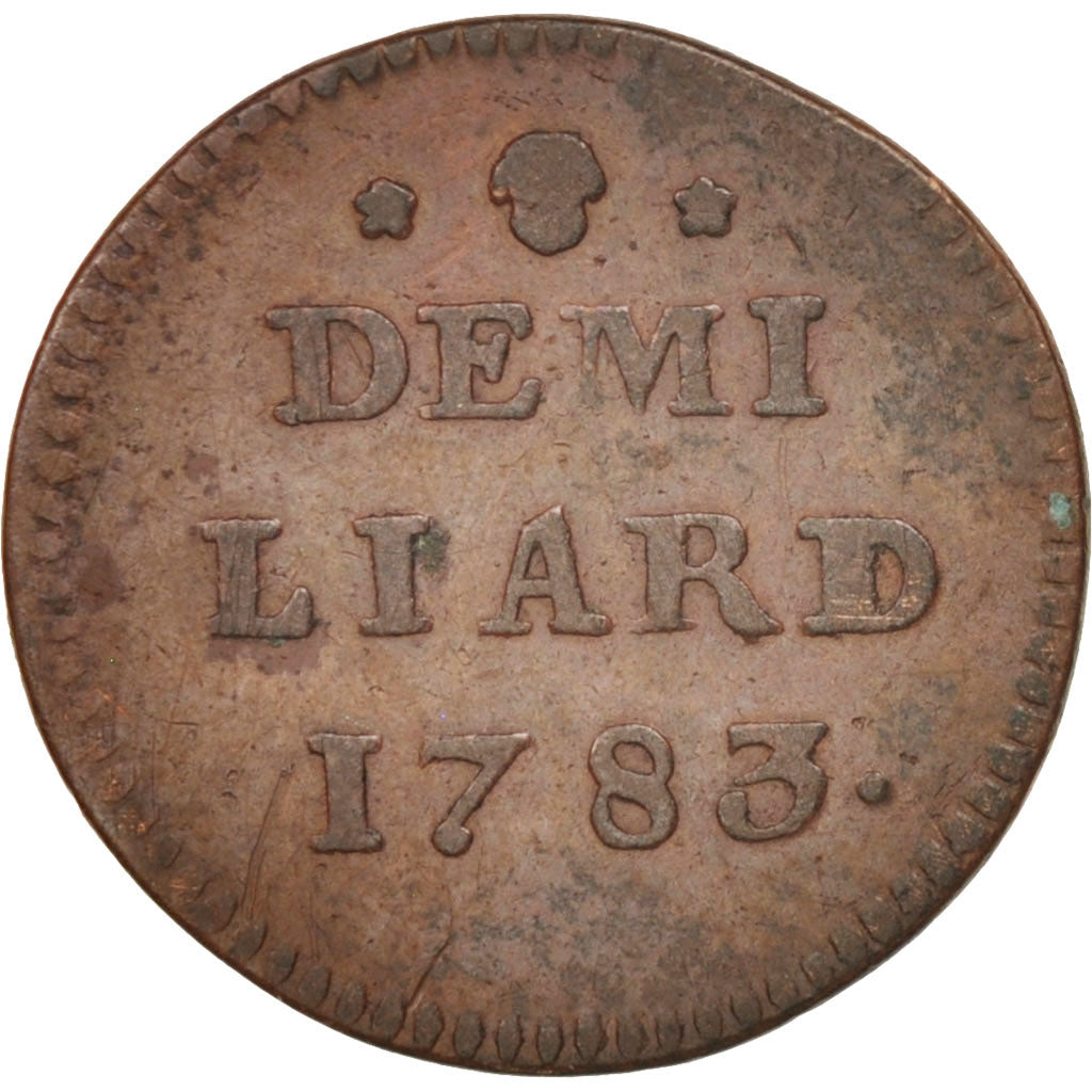 Coin, Luxembourg, Joseph II, 1/2 Liard, 1783, Brussels, EF(40-45), Copper, KM:10