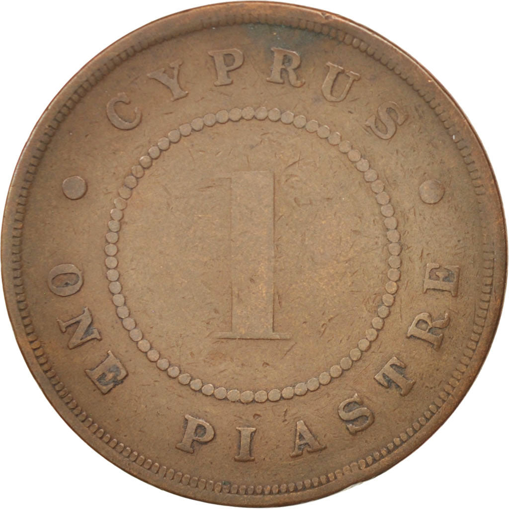 Zypern, Piastre, 1890, S, Bronze, KM:3.2