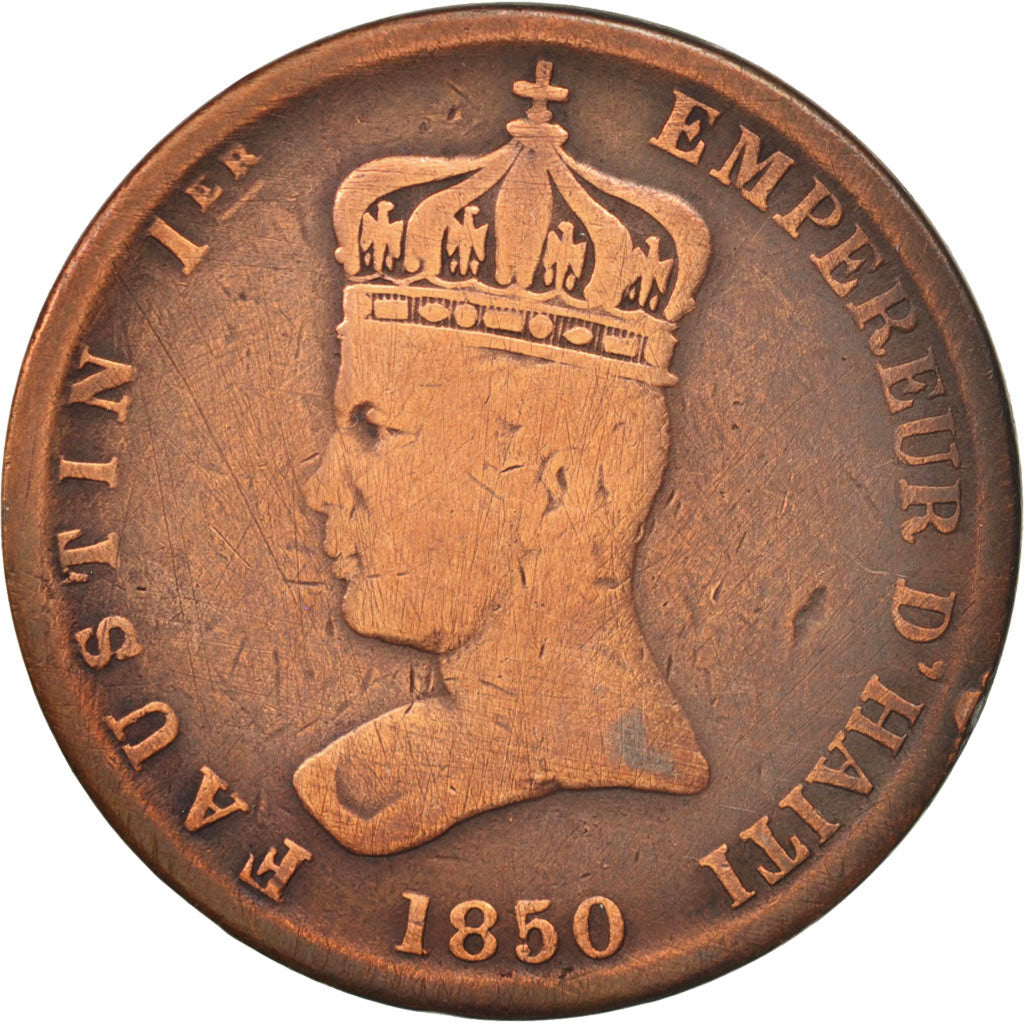 Coin, Haiti, 6-1/4 Centimes, 1850, F(12-15), Copper, KM:38