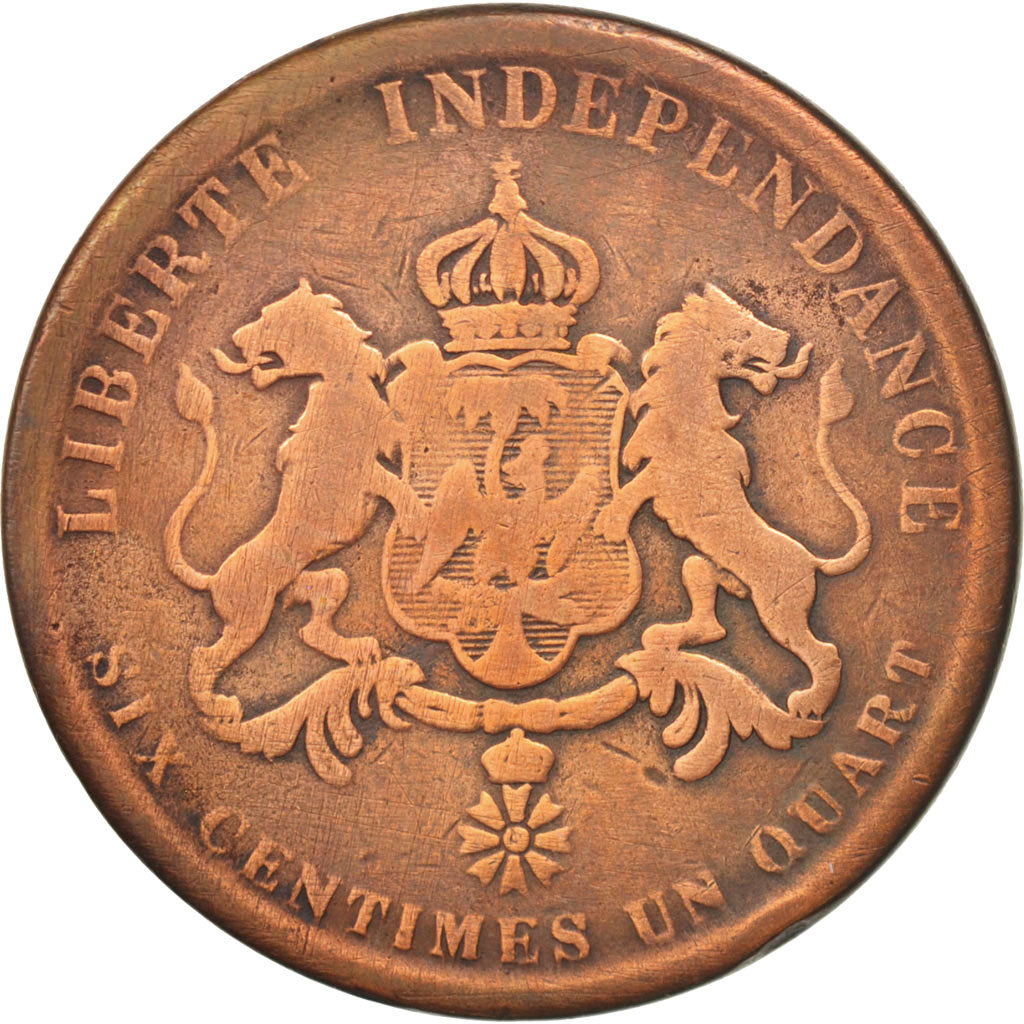 Coin, Haiti, 6-1/4 Centimes, 1850, F(12-15), Copper, KM:38