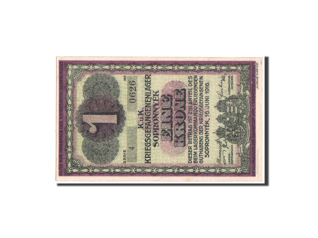 Billet, Hongrie, 1 Krone, 1916, Undated, SPL