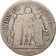 France, Union et Force, 5 Francs, AN 9, Bayonne, F(12-15), Silver, KM:639.6