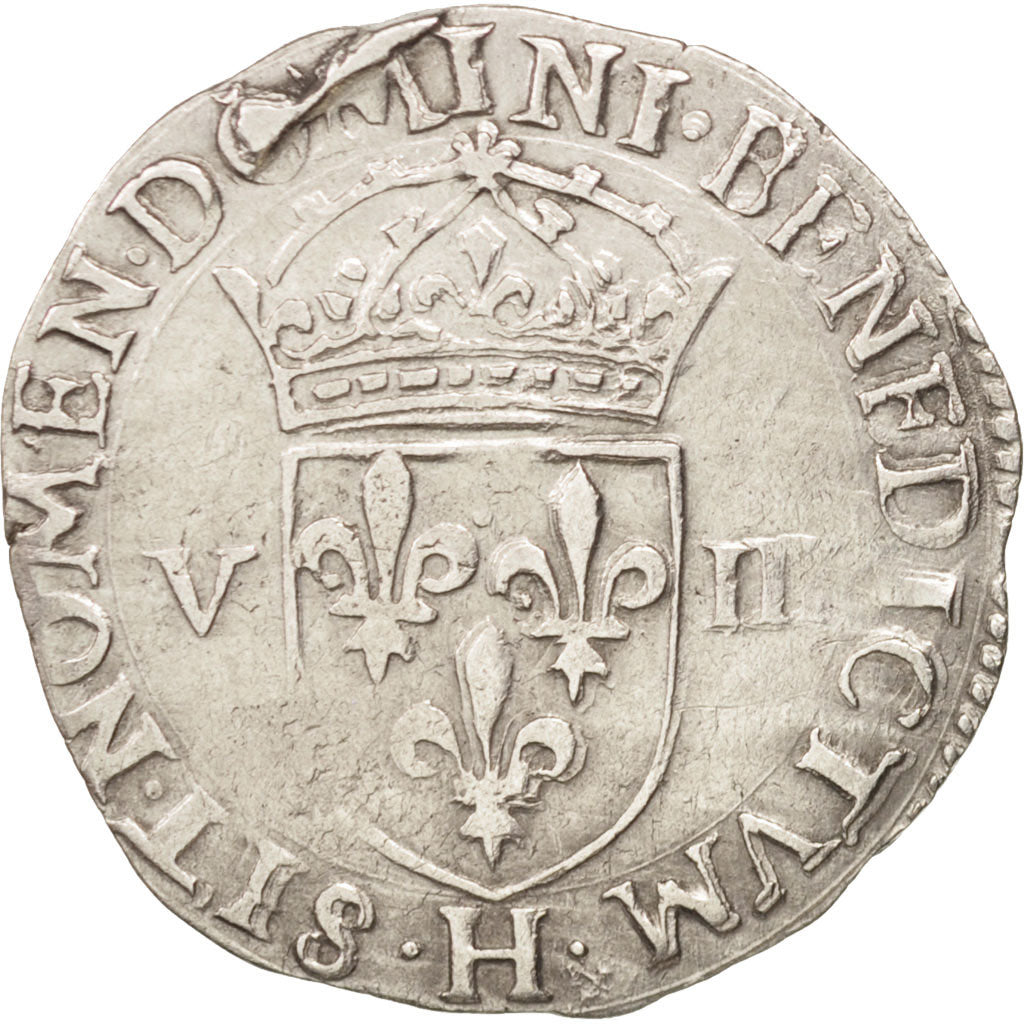 Monnaie, France, Henri III, 1/8 Ecu, 1582, La Rochelle, TTB+, Argent