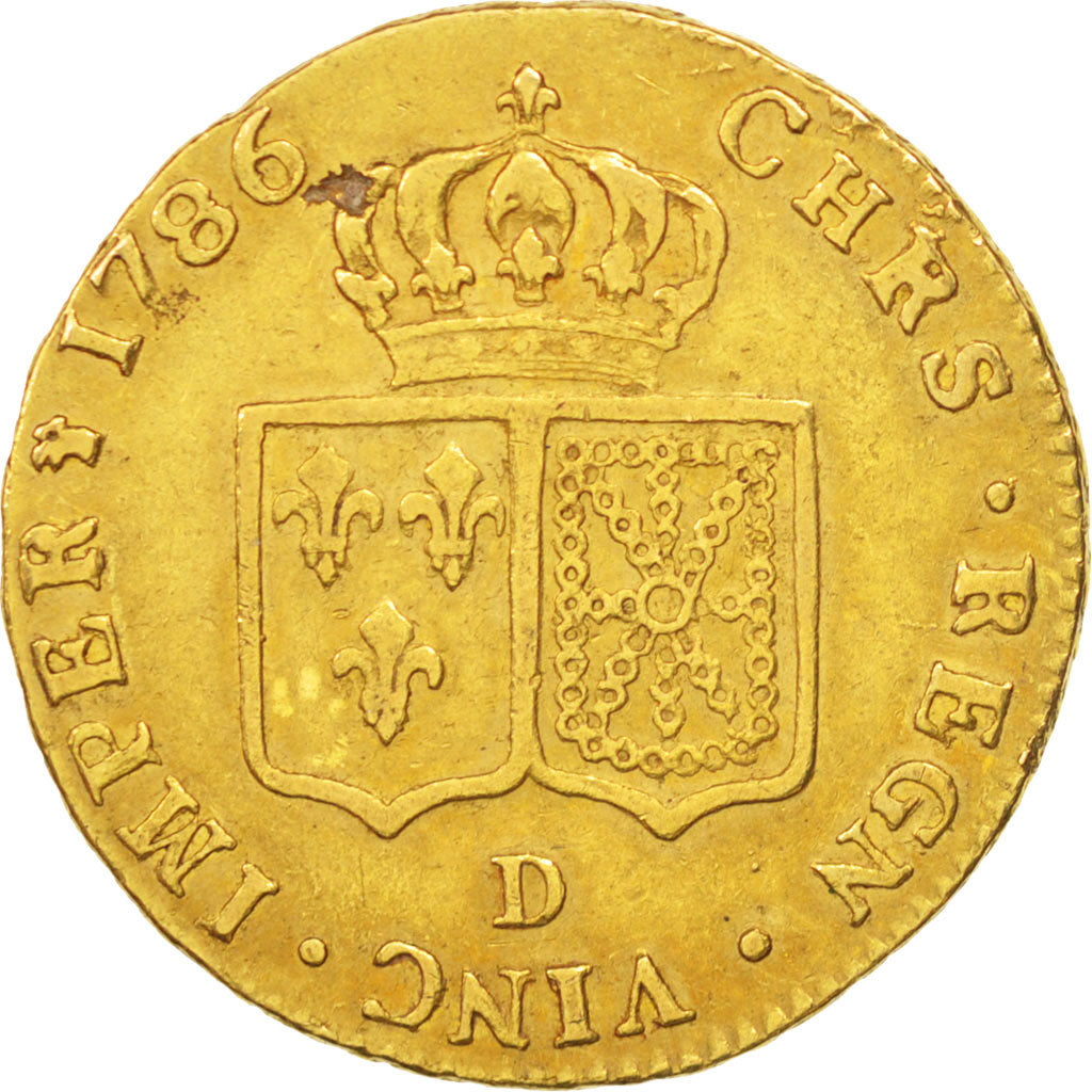 Coin, France, Louis XVI, Double louis d'or à la tête nue, 2 Louis D'or, 1786