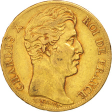 Moneta, Francia, Charles X, 20 Francs, 1825, Paris, BB, Oro, KM:726.1