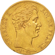 Coin, France, Charles X, 20 Francs, 1827, Paris, VF(30-35), Gold, KM:726.1