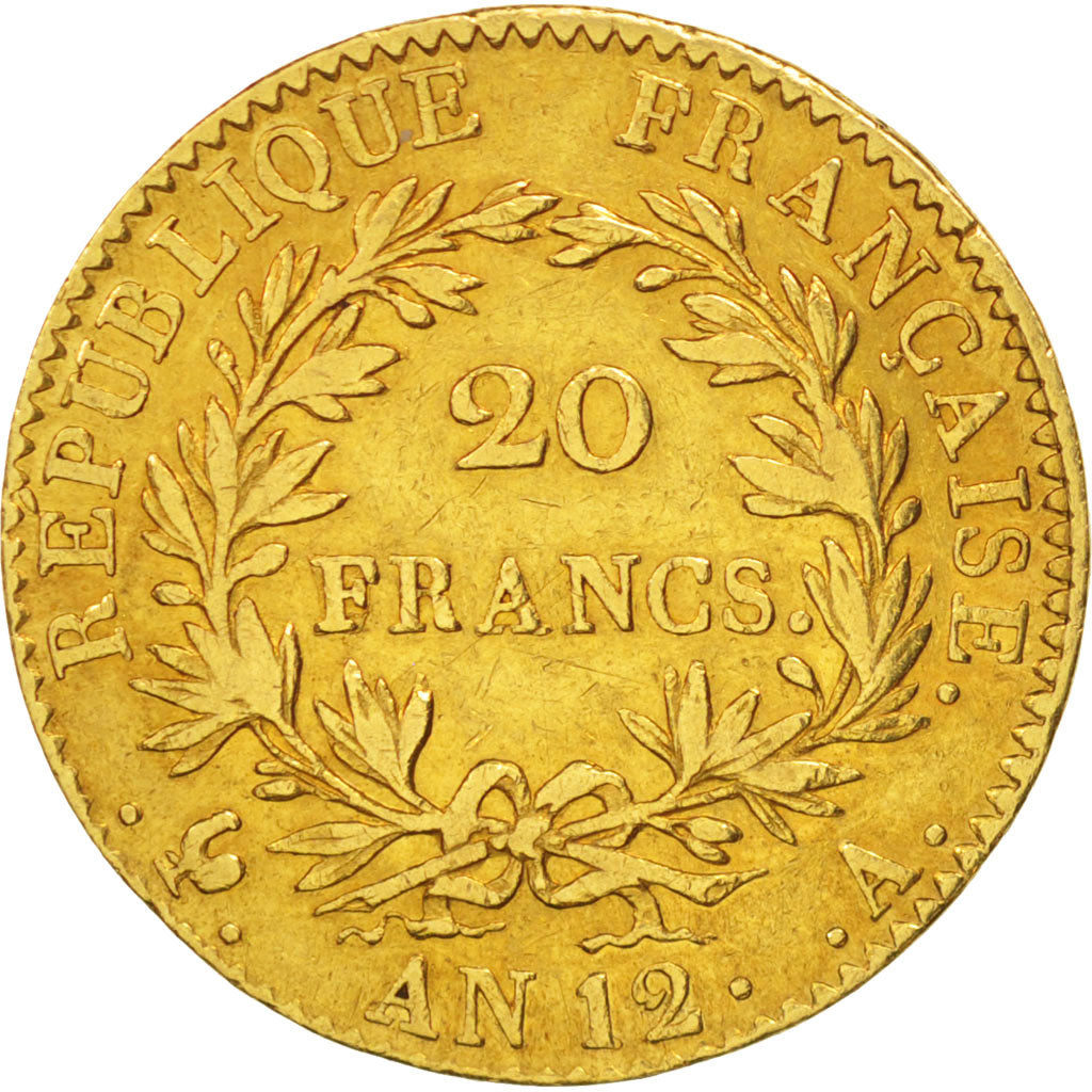 France, Napoléon I, 20 Francs, AN 12, Paris, AU(50-53), Gold, KM:651