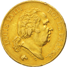 Moneda, Francia, Louis XVIII, Louis XVIII, 40 Francs, 1816, Bayonne, MBC, Oro