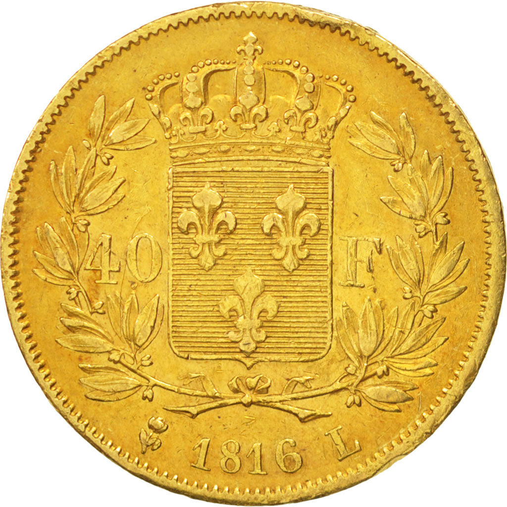 Coin, France, Louis XVIII, Louis XVIII, 40 Francs, 1816, Bayonne, EF(40-45)