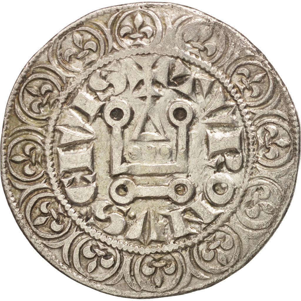 Coin, France, Philippe III, Gros Tournois, AU(50-53), Silver, Duplessy:202